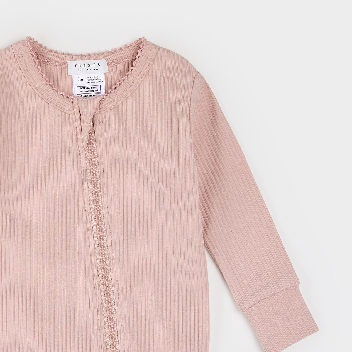 Rose Modal Rib Scalloped Sleeper