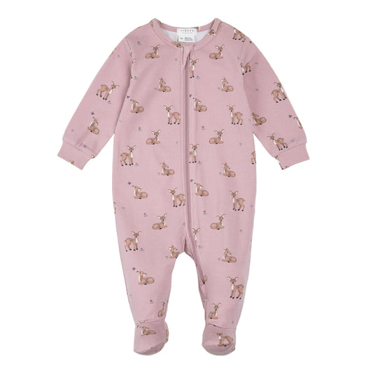 Fall Fawn Print on Twilight LunaKnit Sleeper