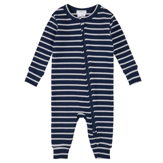 Navy Striped Modal Rib Sleeper flat lay