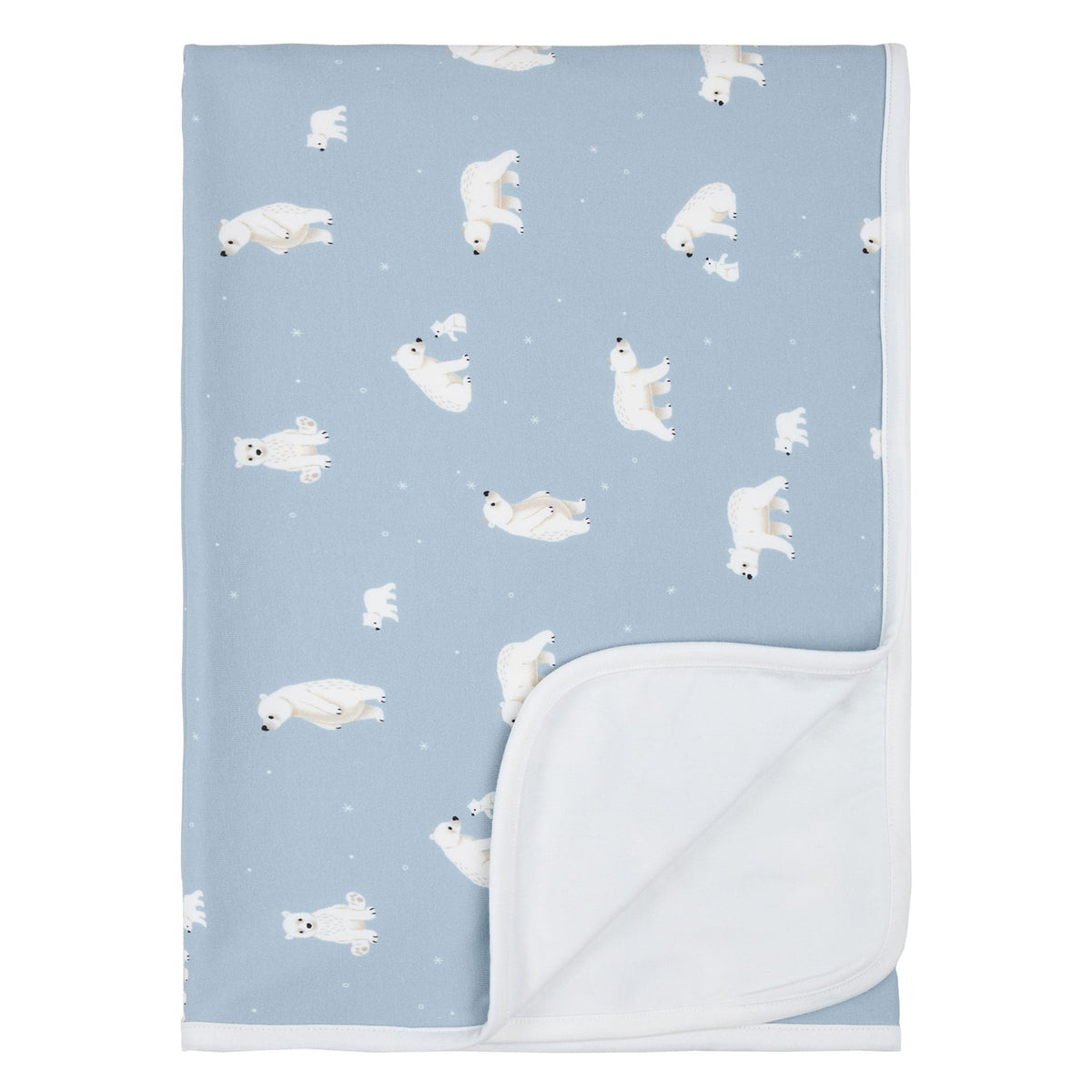 Polar Bear Jersey Blanket flat lay