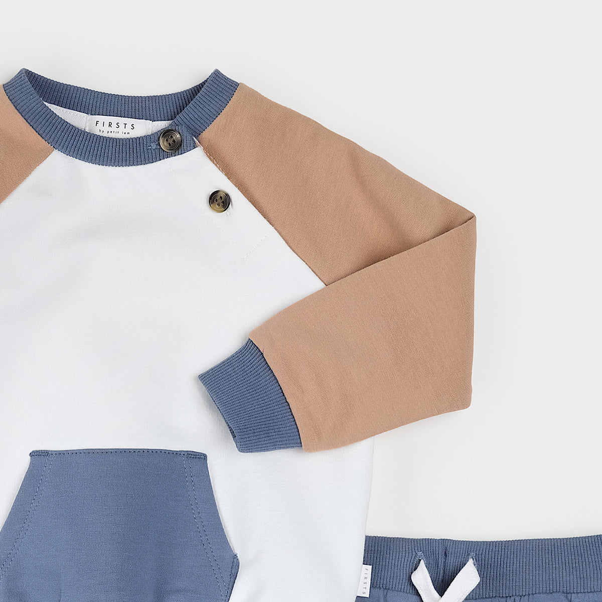 Mocha & Indigo Color Block Outfit Set