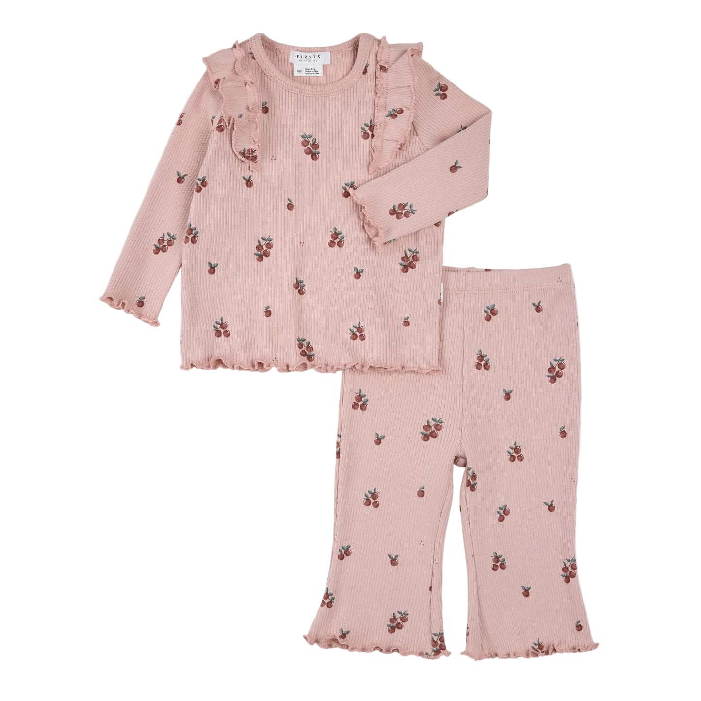 Little Apples Print on Flared Legging Set