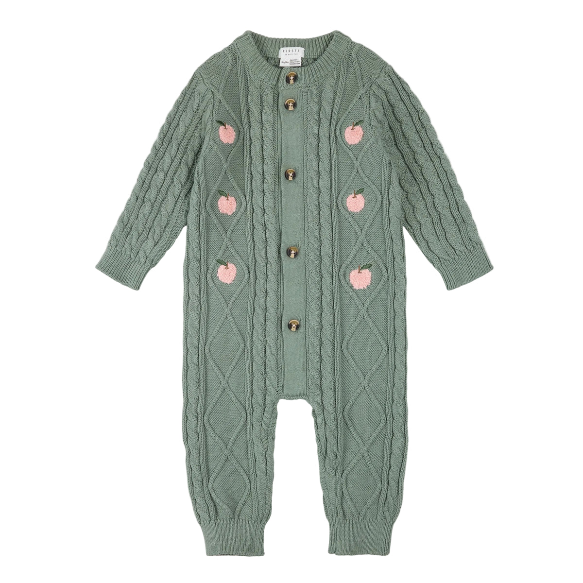 Apple Print Sweater Knit Playsuit