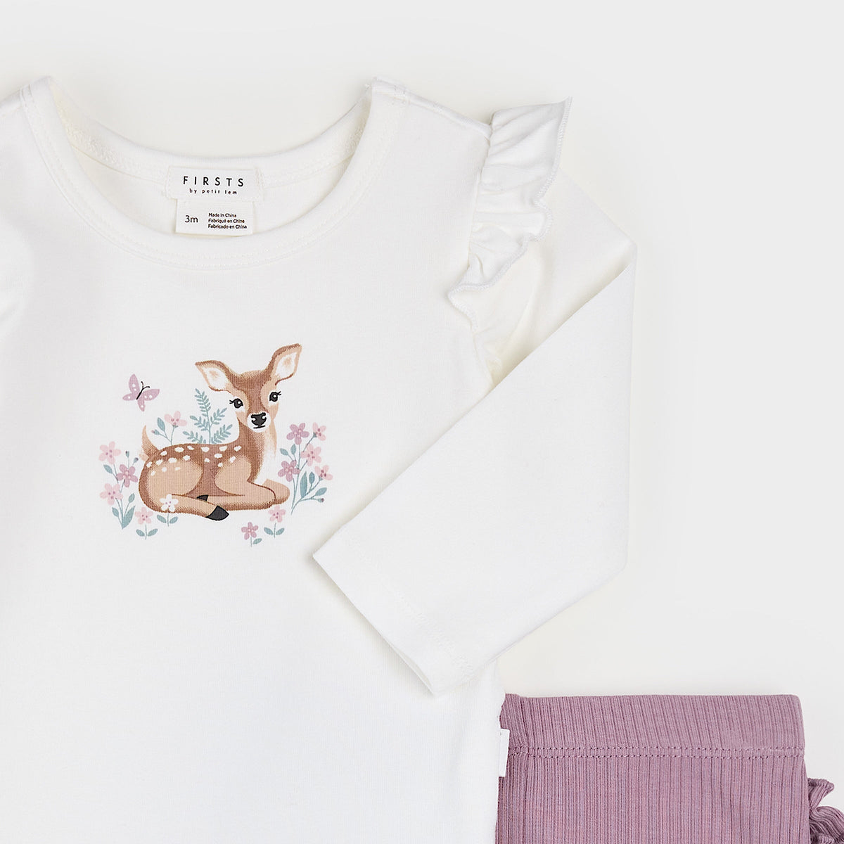 Fall Fawn 2pc LunaKnit Bodysuit Set cropped flat lay