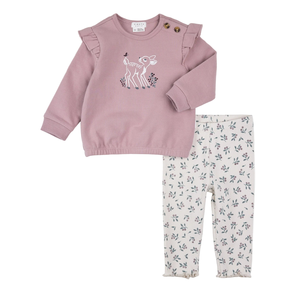 Fawn & Floral Legging Set flat lay