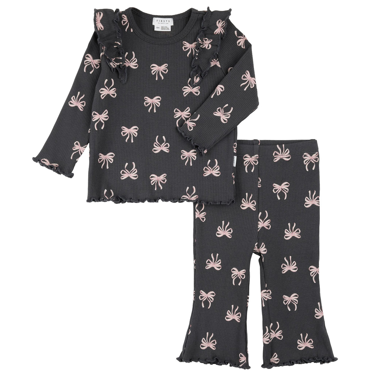 Bow Skates Ruffle Set flat lay