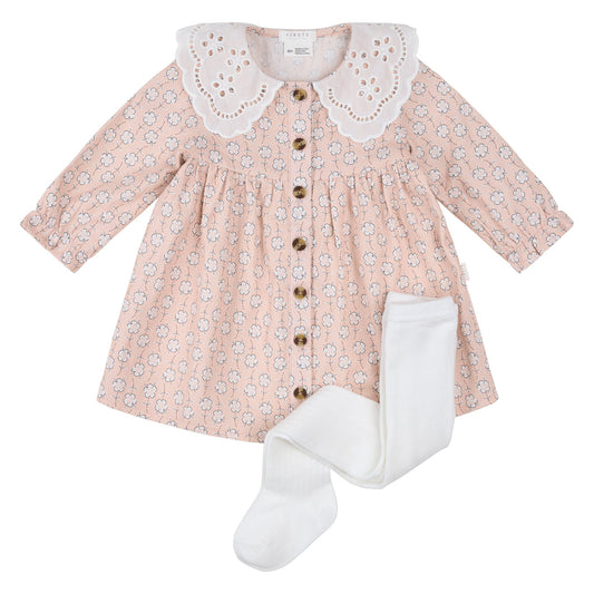 Skates Floral Dress Set flat lay