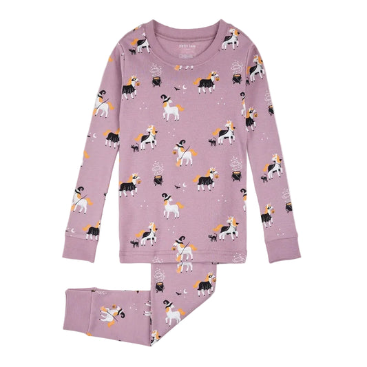 Dusty Purple Long Sleeve Top And Pant PJ Set