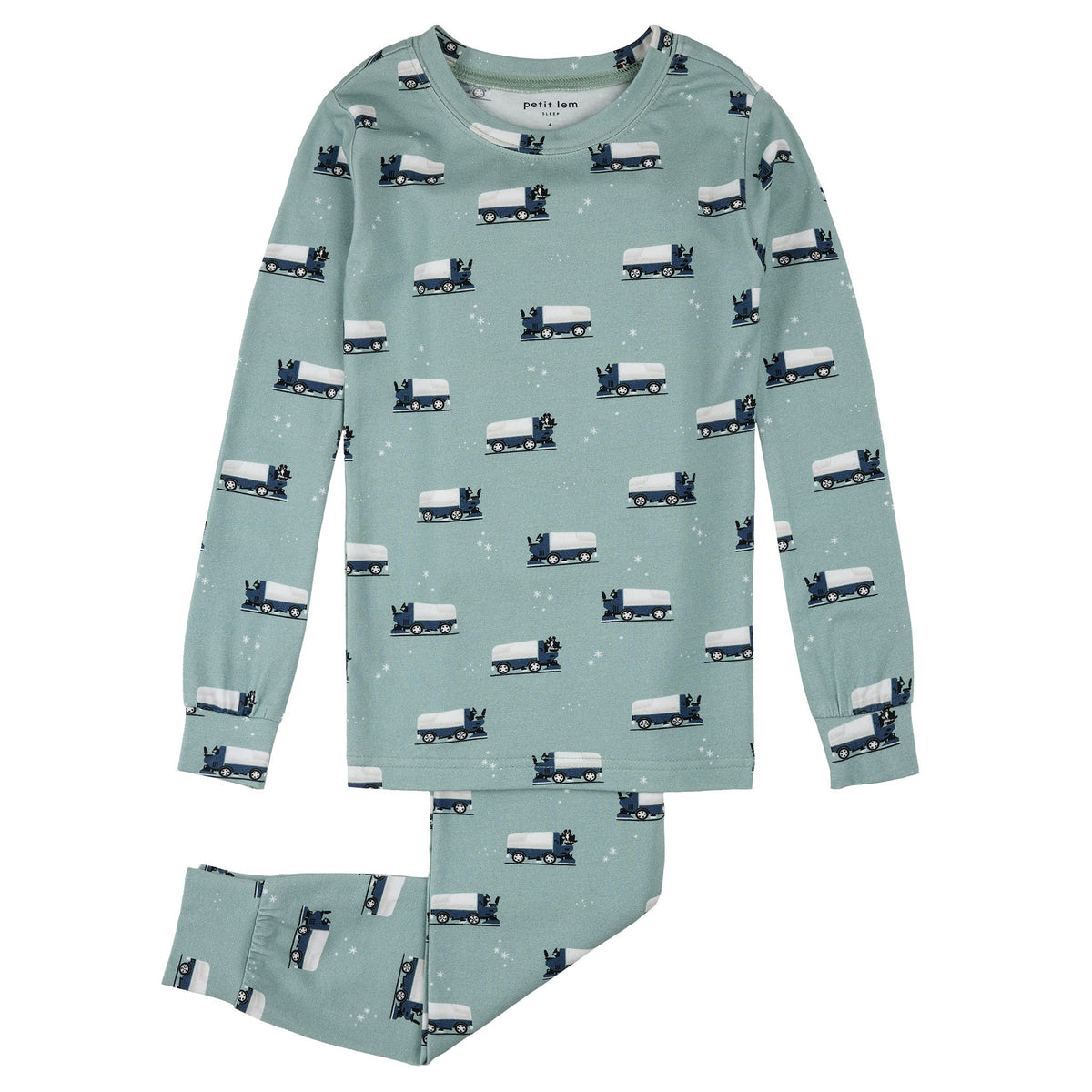 Ice Resurfacer Two-Piece Kids Pajama Set flat lay