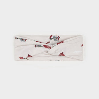 Cardinals and Poinsettia Beige Headband