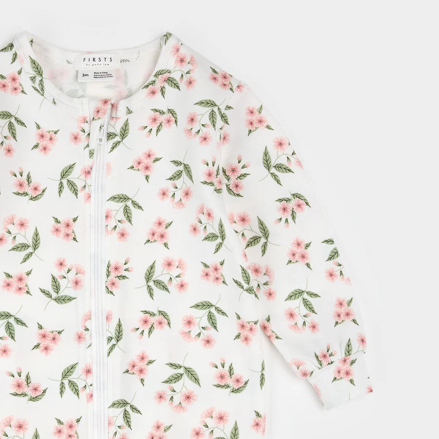 Pink Blossom Footed Sleeper