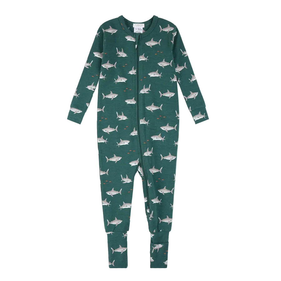 Swimming Sharks Teal Convertible Sleeper