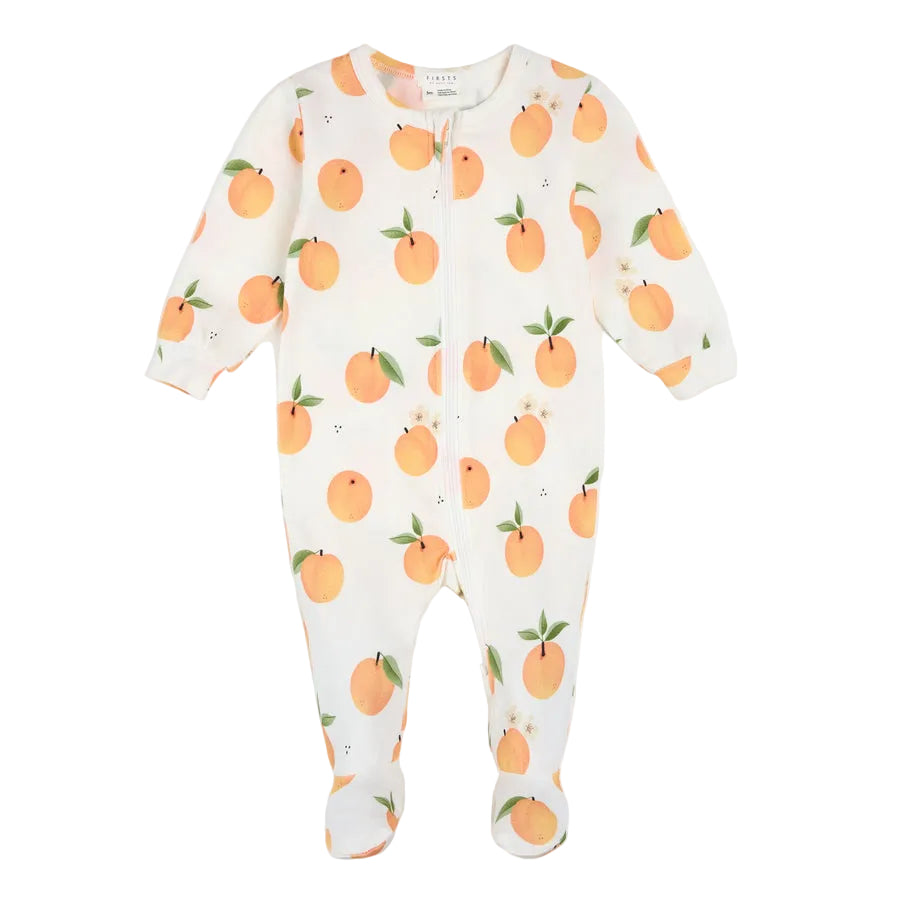 Peach Blossom Footed Knit Sleeper