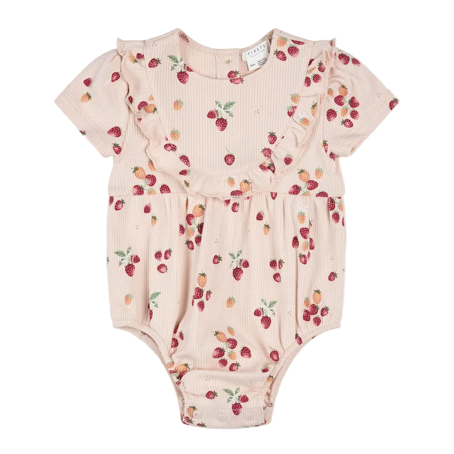 Sweet Strawberries S/S Knit Onesie