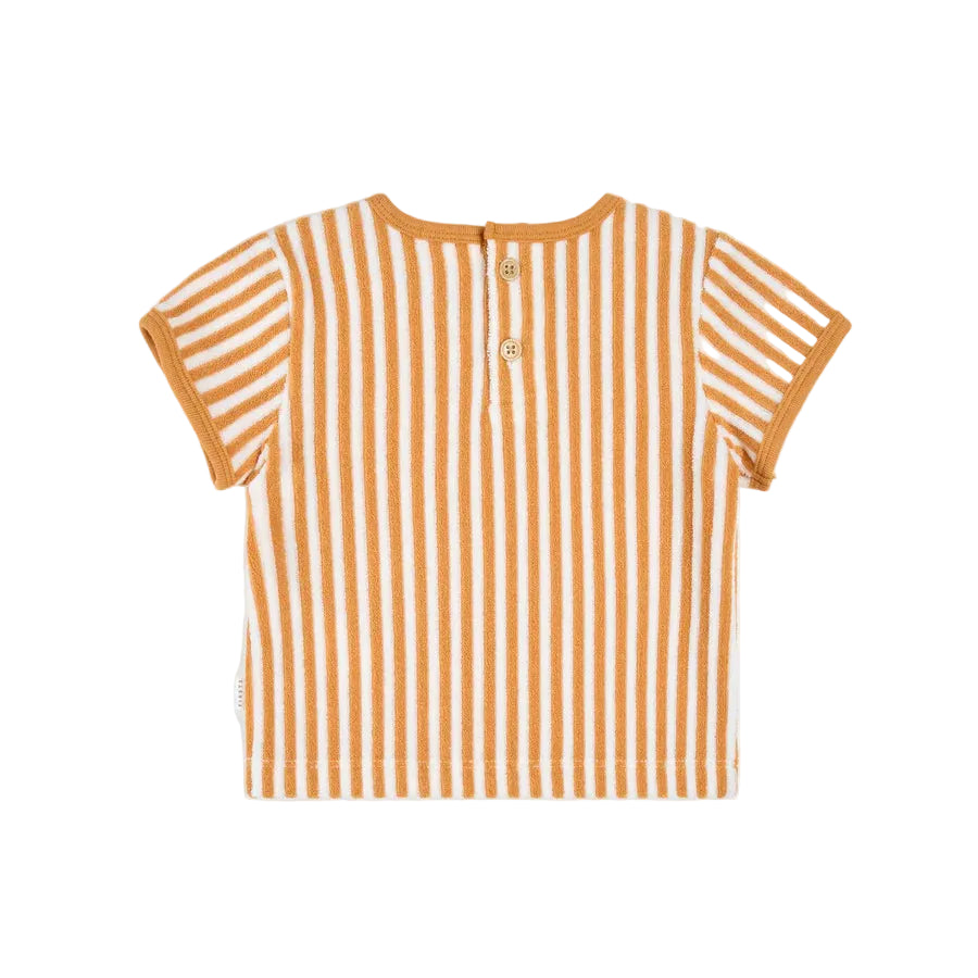Yellow Gold Striped Knit S/S Top + Bottoms
