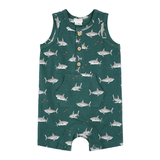 Organic Teal Shark Tank Romper
