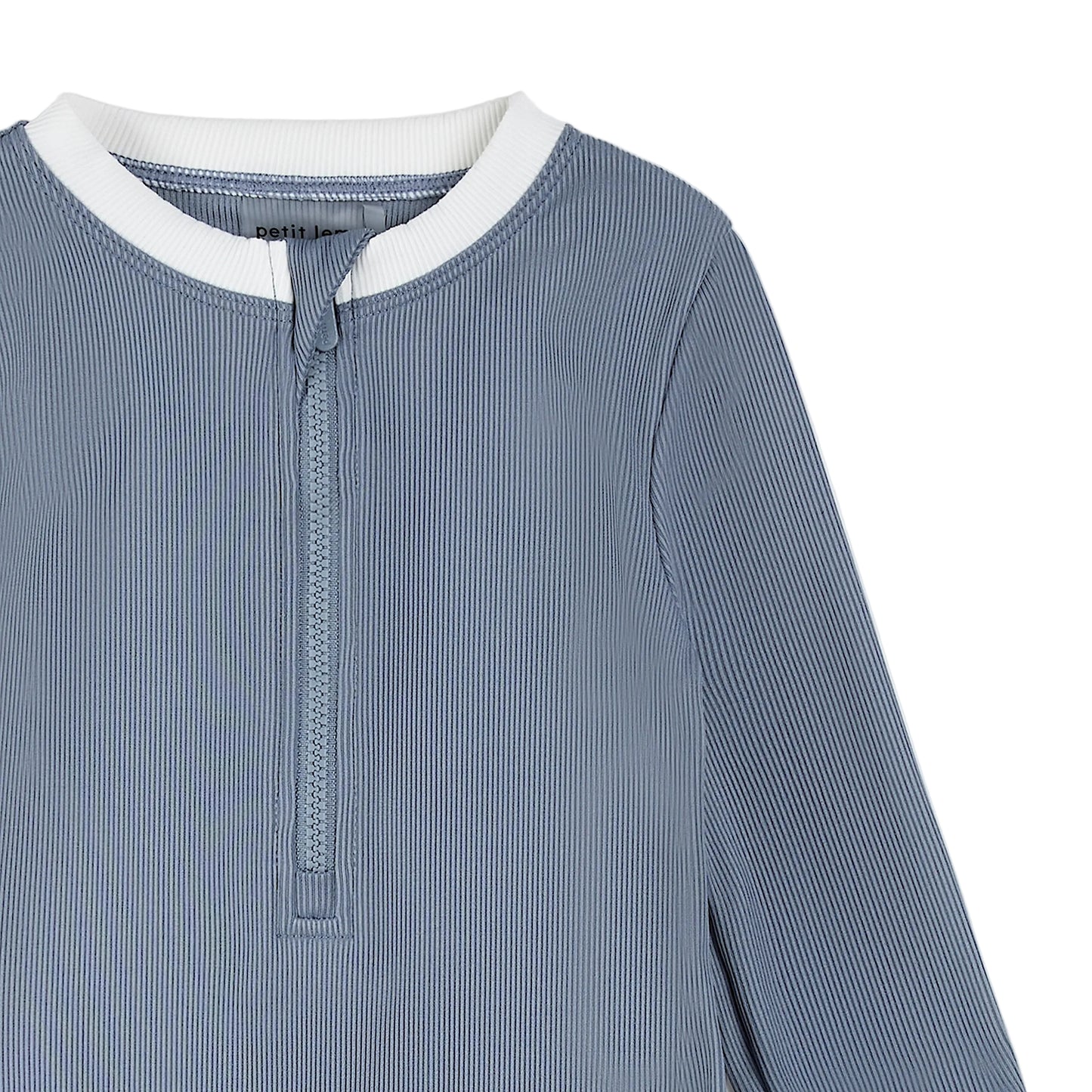 Dusty Blue Long-Sleeve Swim Romper