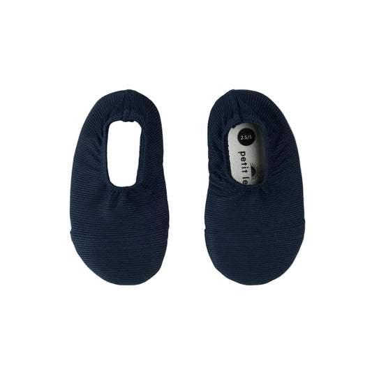 Navy Ribbed Swim Slippers