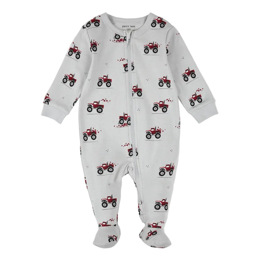 Monster Truck Love Print Footed Sleeper