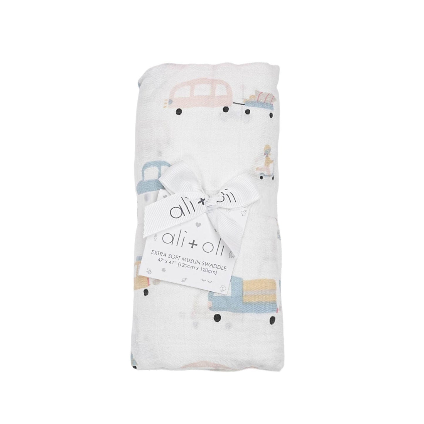 Bamboo Muslin Swaddle Blanket- Automobile