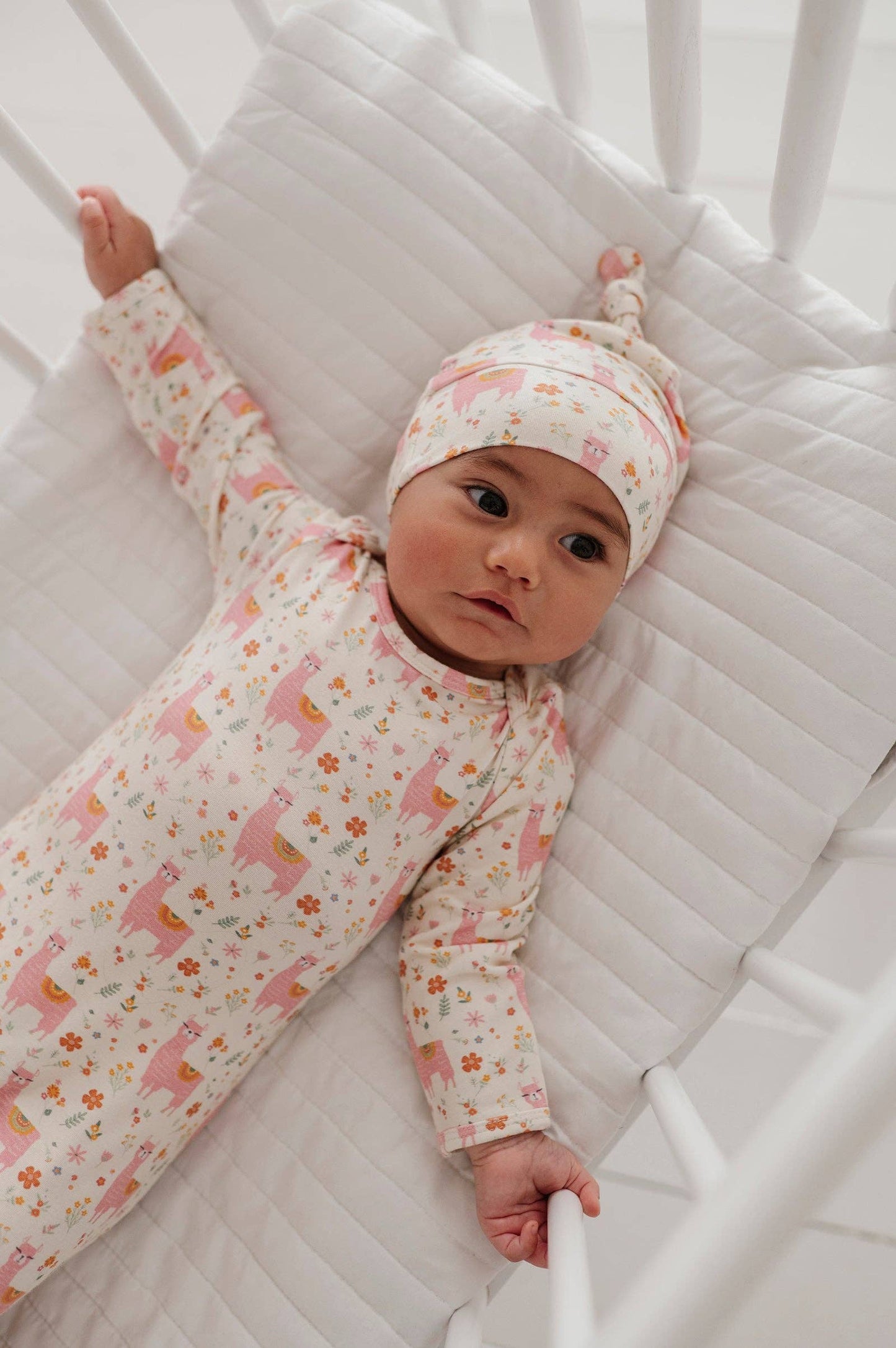 Pink Llamas Bamboo Knotted Hat