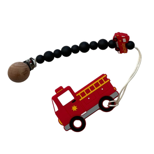 Teether & Clip Set- Firetruck