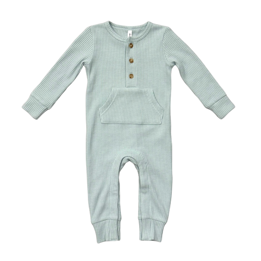Blue Haze Waffle Romper