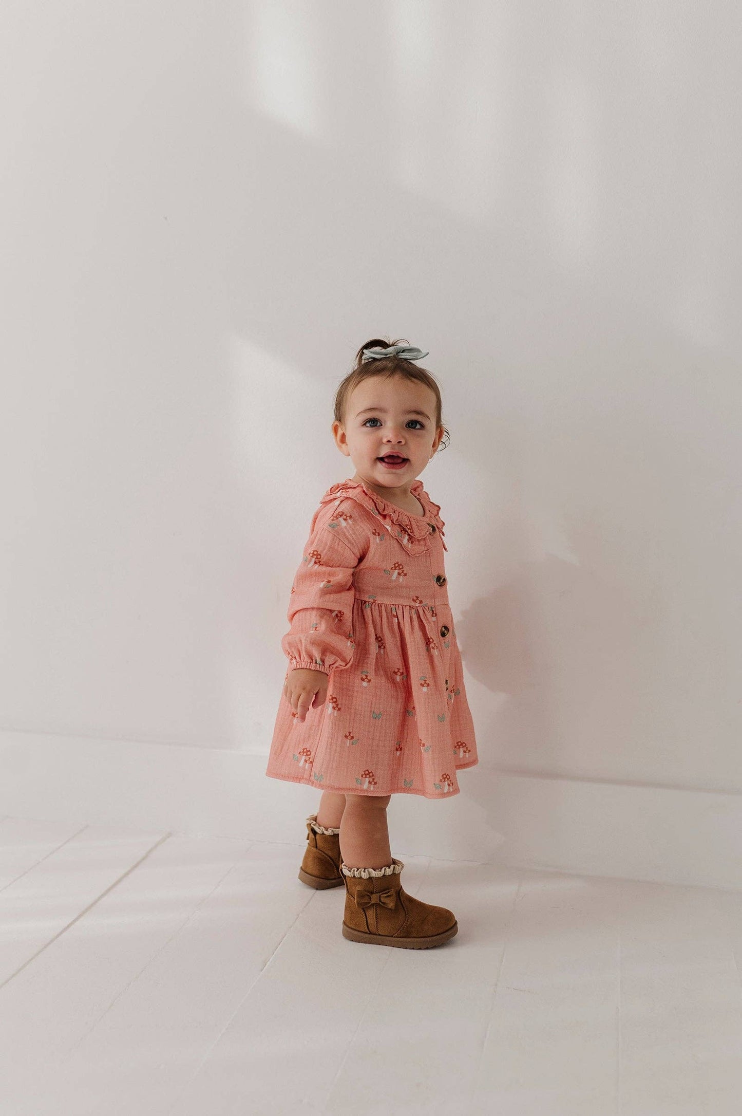 Mesa Rose Mushroom Ruffled Collar Dress Set
