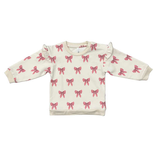 Rose Elegance Bows Ruffle Sweatshirt