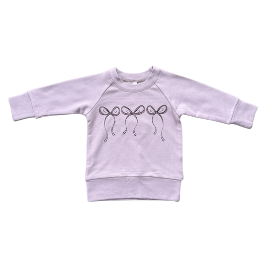 Girl's Raglan Sweatshirt: Hair Bow