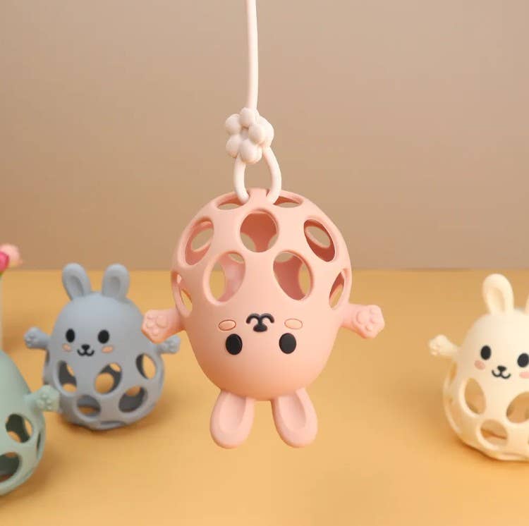 3D Bunny Silicone Teether- Classic Cream