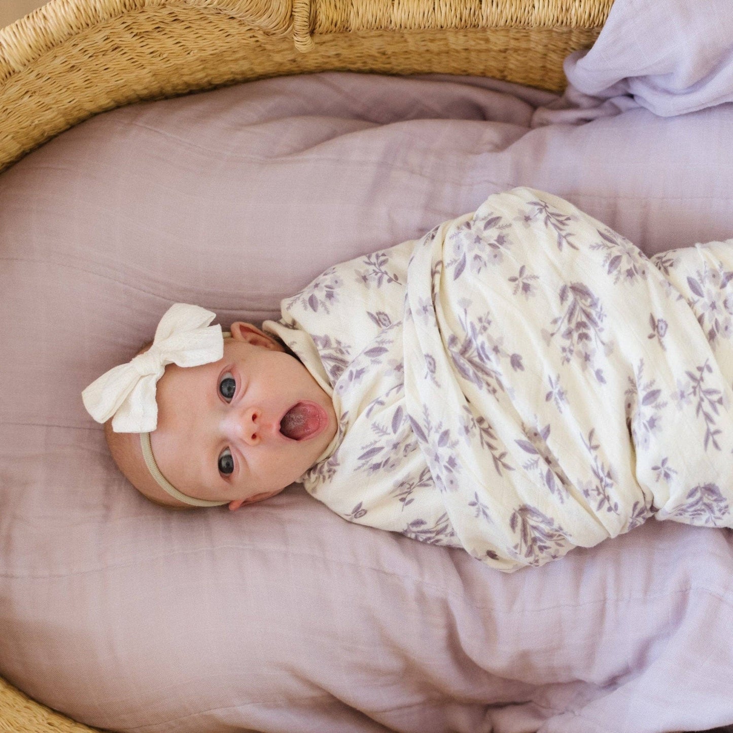 Bamboo Rayon Muslin Swaddle - Forget-Me-Not