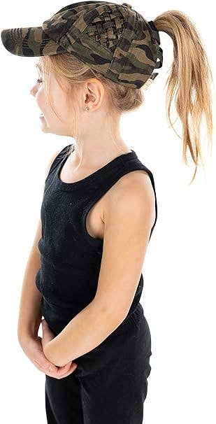 Green Camo Criss Cross Ponycap