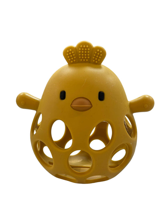 3D Chicken Silicone Teether: Mustard