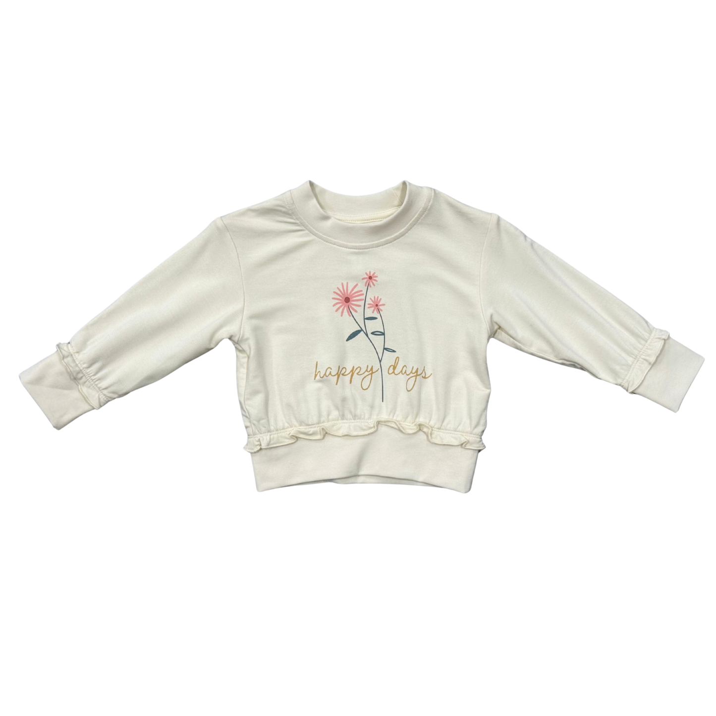 Happy Days Ruffle Hem Sweatshirt