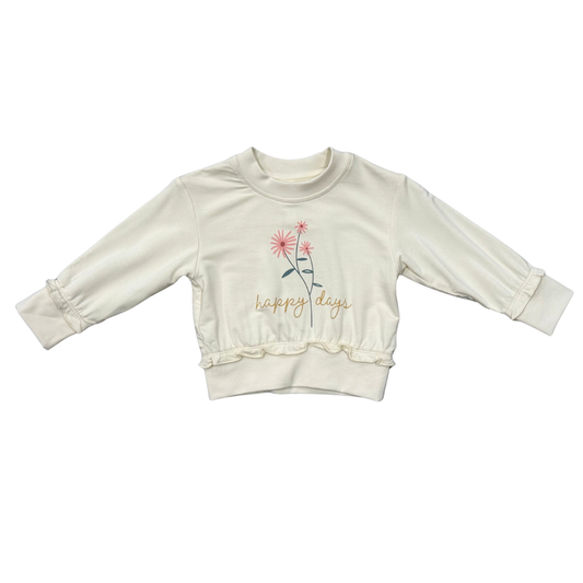 Happy Days Ruffle Hem Sweatshirt