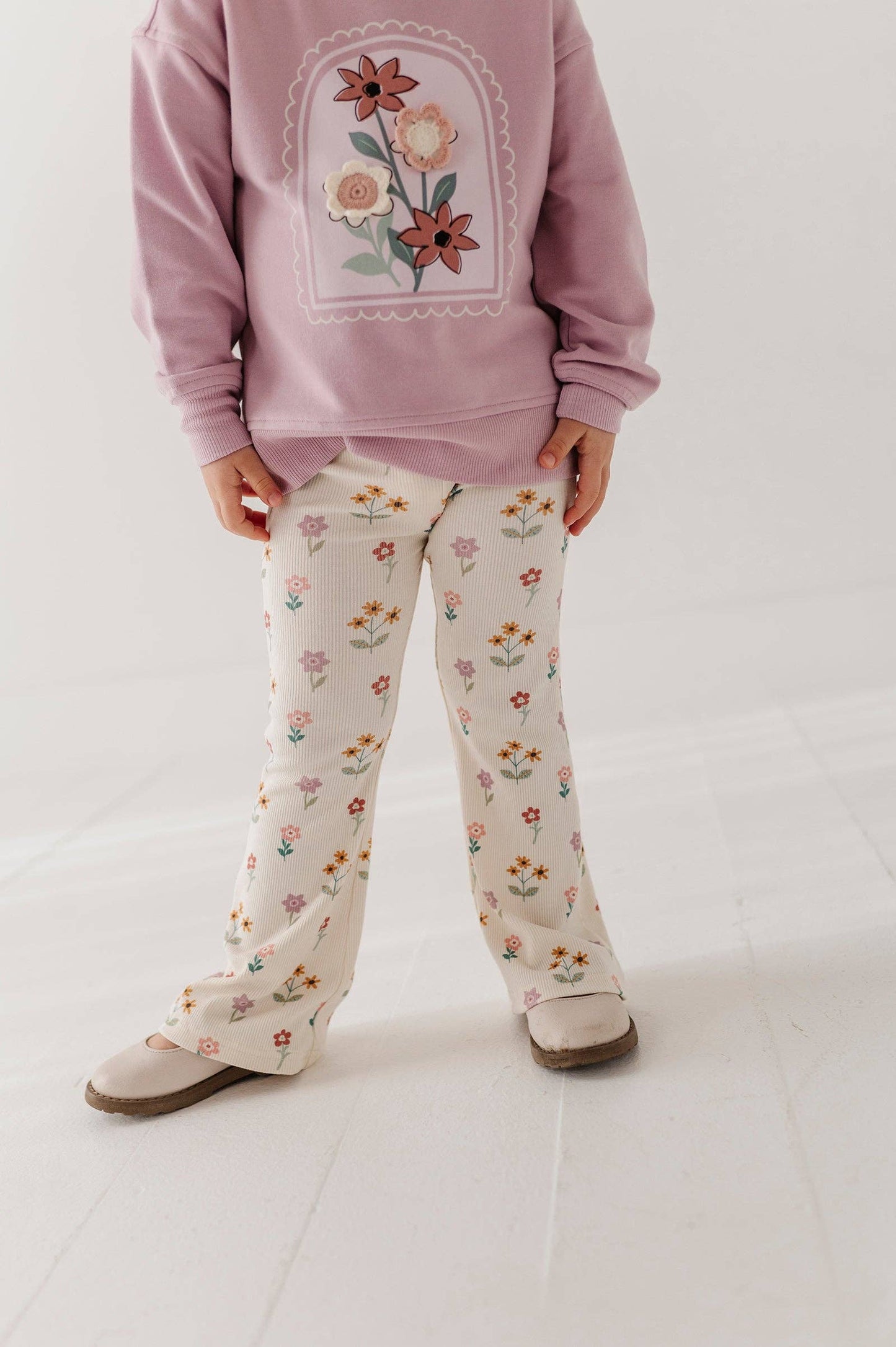 Meadow Bloom Rib Flare Pants