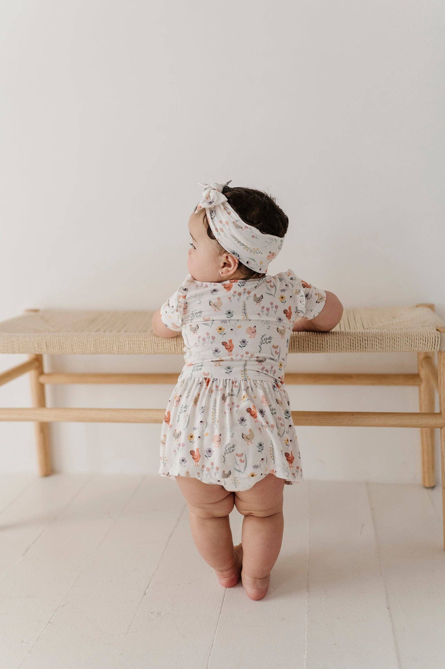 Floral Chickens Bodysuit Dress