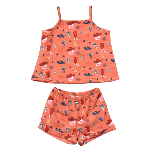 American Cowgirl Gauze Tank & Short Set