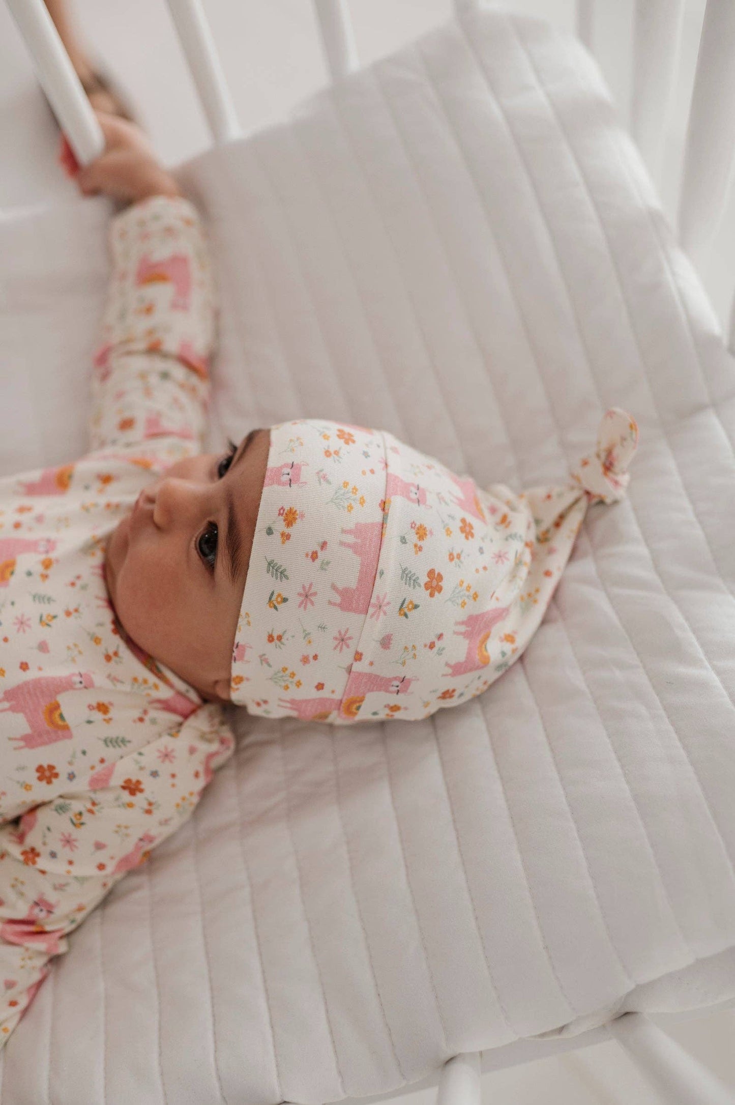 Pink Llamas Bamboo Knotted Hat