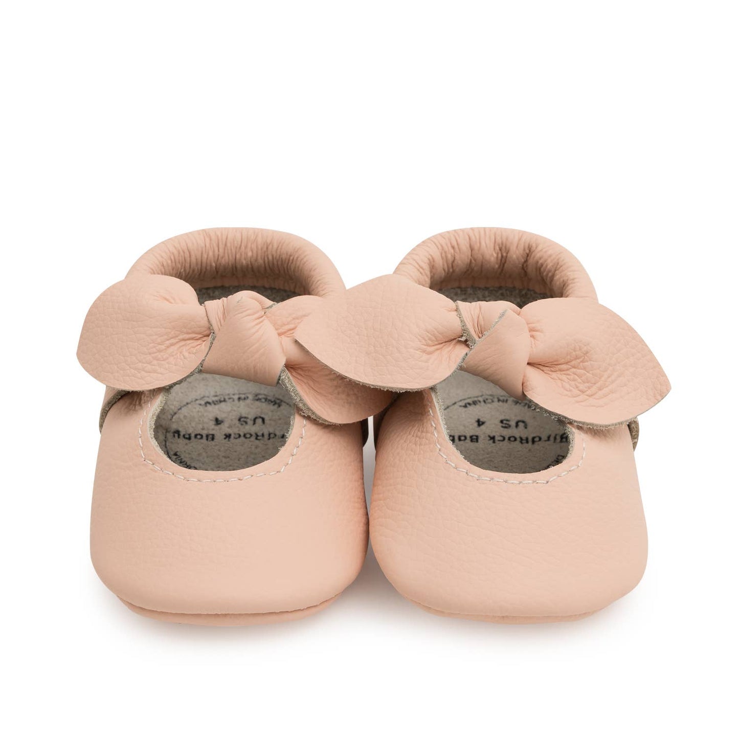 Desert Rose Knot Bow Leather Baby Moccasins