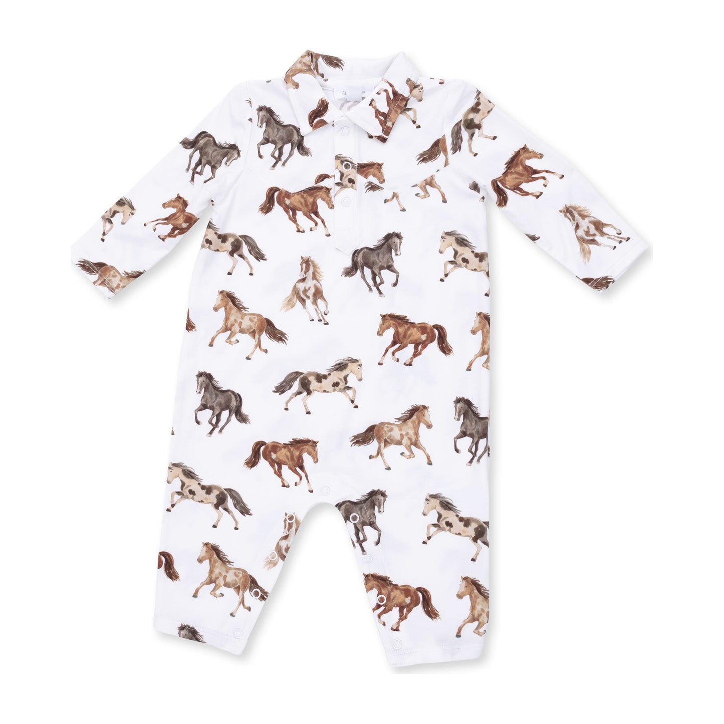 Wild Horses Long Sleeve Cowboy Romper
