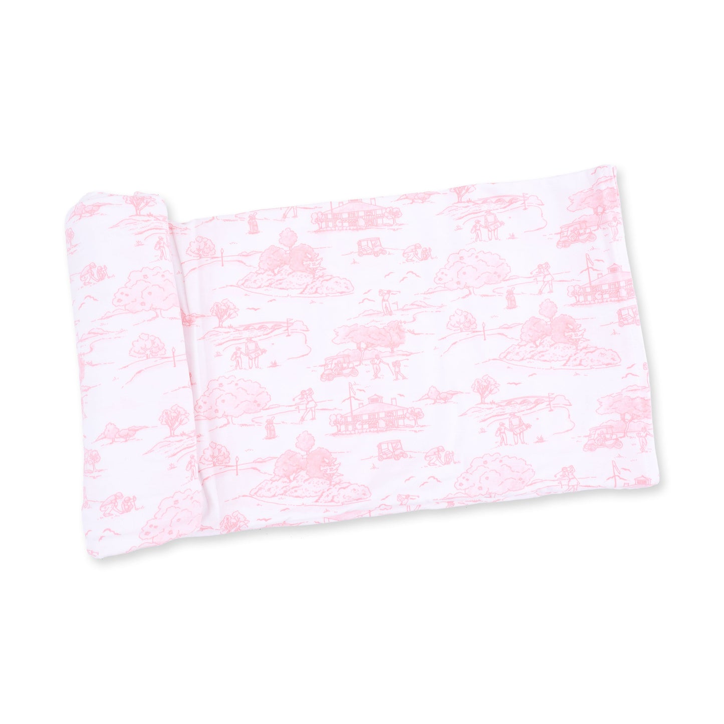 Golf Toile Pink Swaddle Blanket
