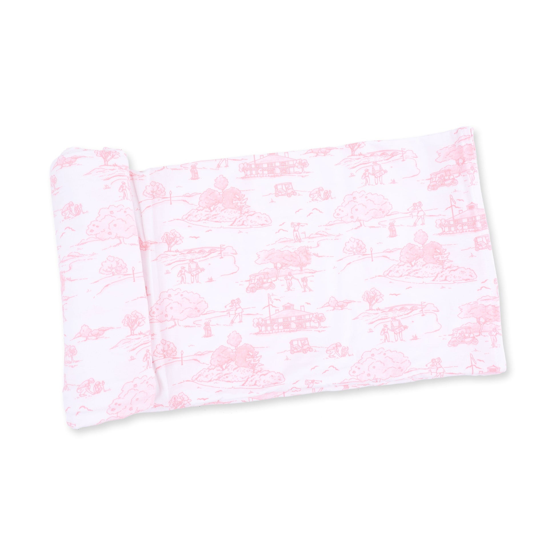 Golf Toile Pink Swaddle Blanket