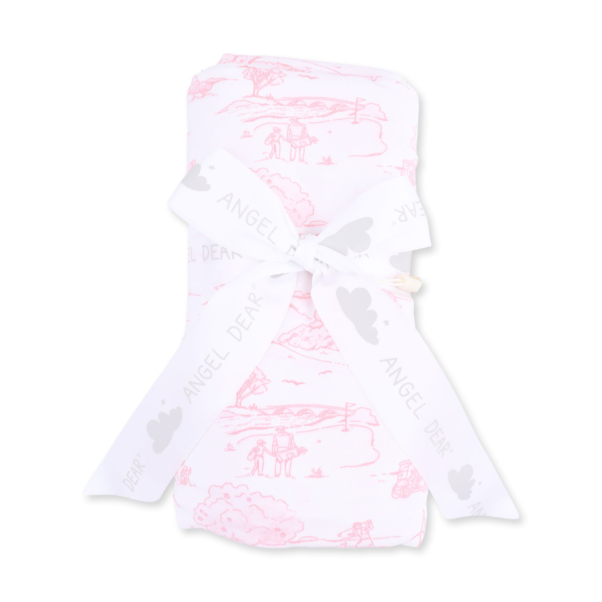Golf Toile Pink Swaddle Blanket