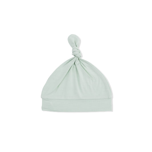 Solid Milky Green Knotted Hat