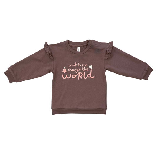 Watch Me Change The World Ruffle Sweatshirt