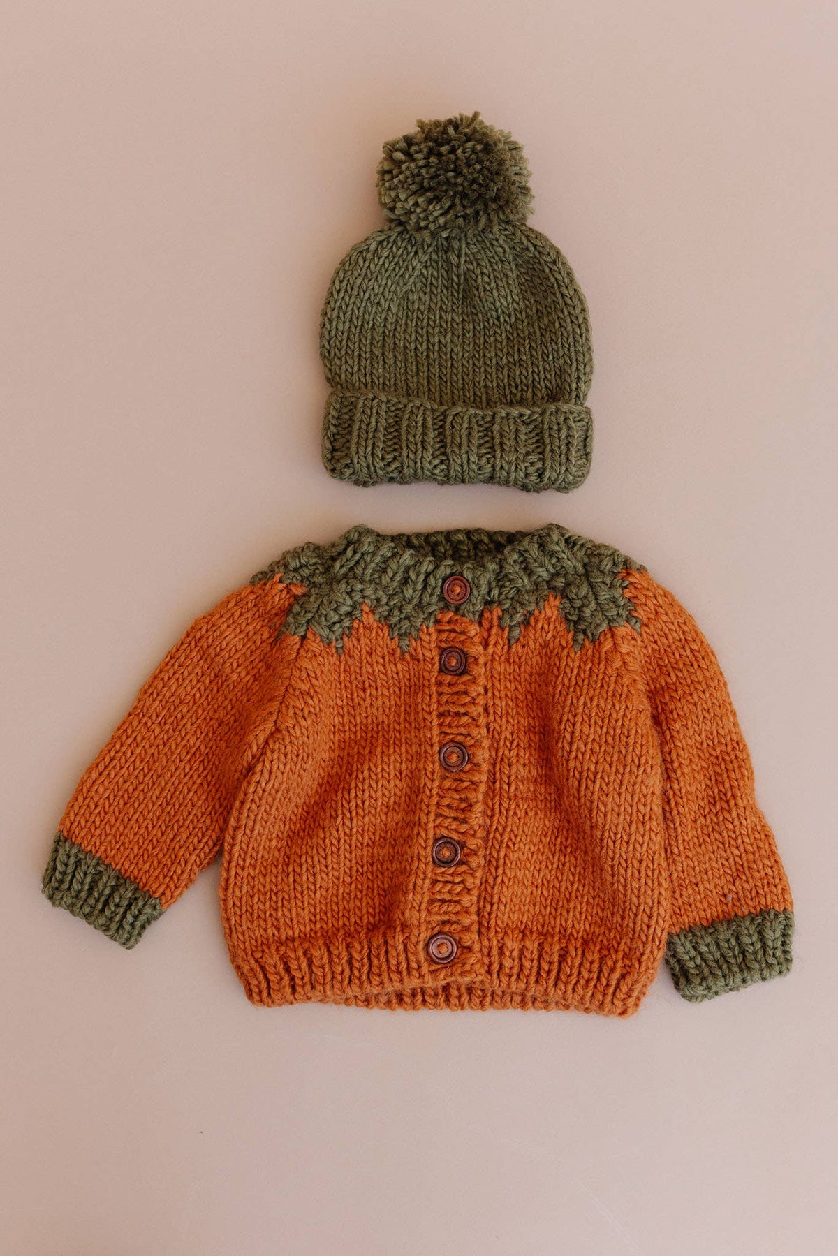 Classic Pom Knit Beanie- Moss