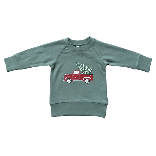 Raglan Sweatshirt- Christmas Truck
