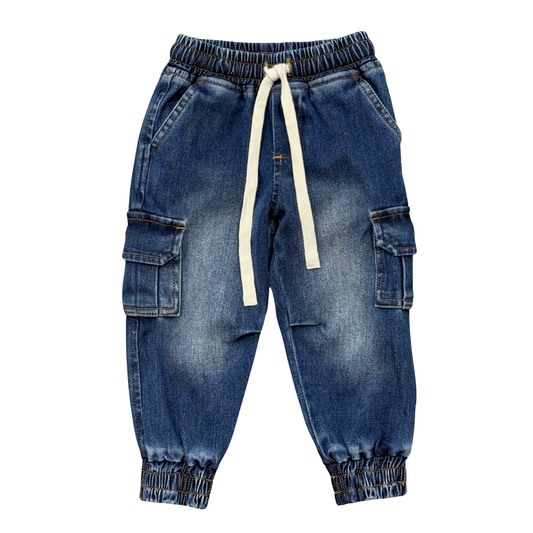 Dark Blue Wash Denim Jogger